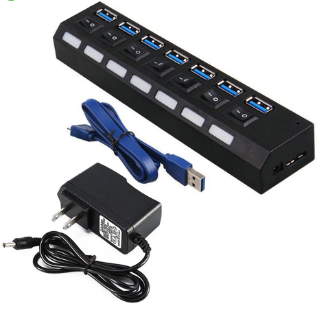 Hub USB 3.0 de 7 Puertos de Alta Velocidad con Adaptador de Corriente - Image 3