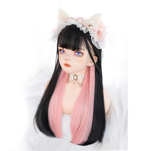 Peluca Larga Lisa para Mujer - Estilo Influencer con Flequillo Integrado - Image 11