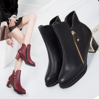 Botas Martin de Tacón Medio Puntiagudo para Mujer