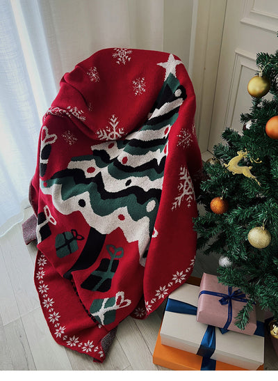 Manta Navideña Roja con Adornos para Sofá - Image 11