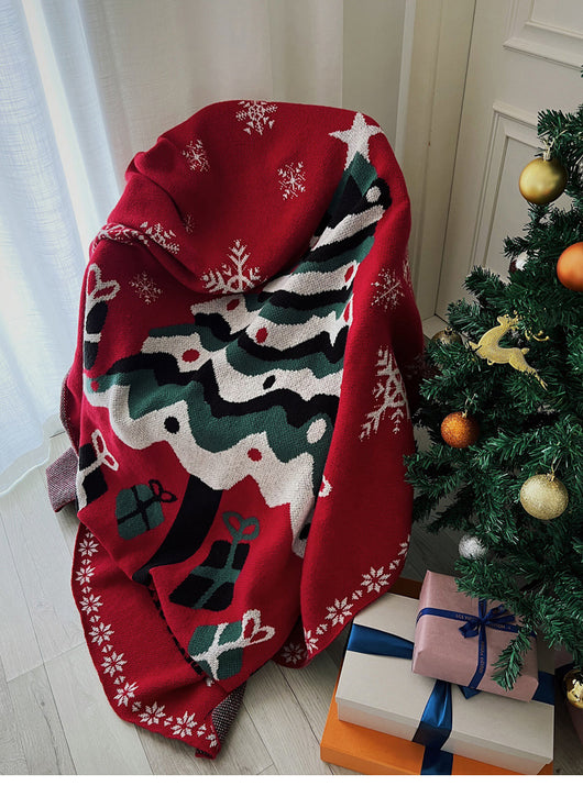 Manta Navideña Roja con Adornos para Sofá - Image 11