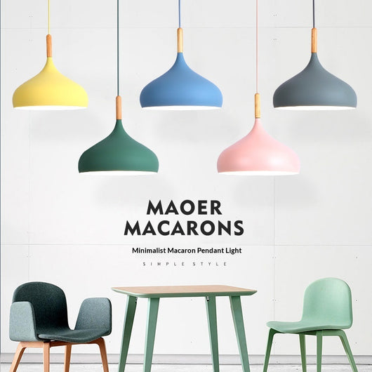 Lámpara Colgante LED Macaron de Aluminio - Diseño Decorativo Moderno