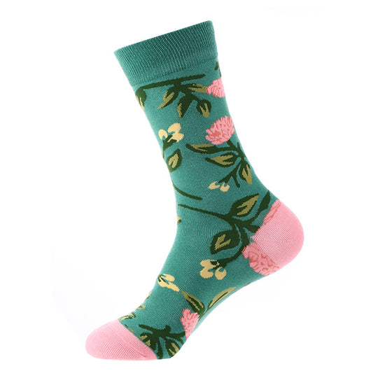 Calcetines Tobilleros de Algodón para Otoño e Invierno con Flores - Image 8
