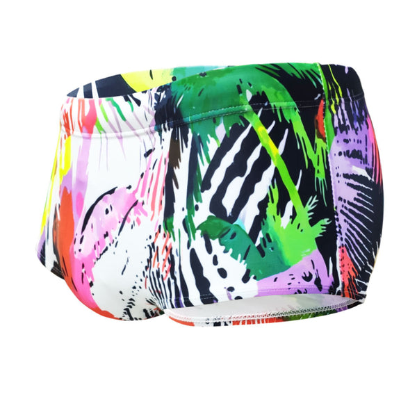 Shorts de Baño Hombre Estampado Tropical Coco con Salpicaduras de Color