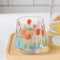 Vaso de Agua en Vidrio con Diseño de Tulipanes