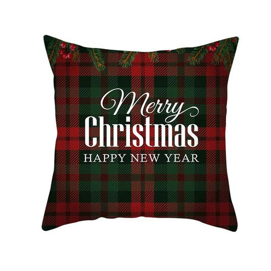 Funda de Almohada Navideña Cuadros Rojo Clásico - Image 19