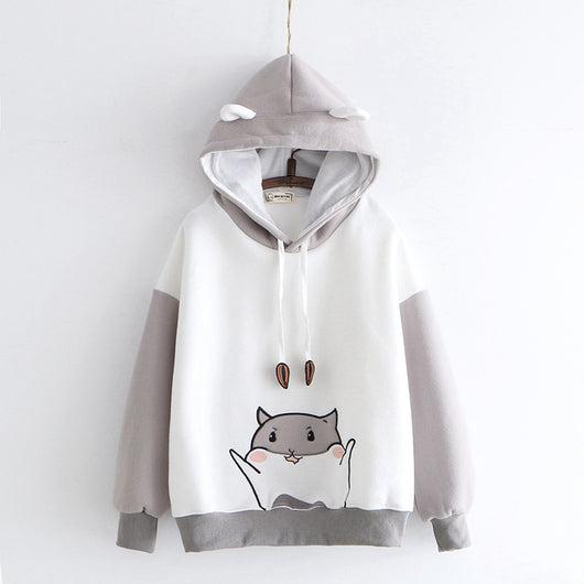 Sudadera con capucha y forro polar bordada de manga larga - Image 12
