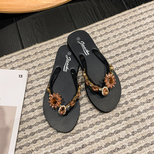 Sandalias de Playa Verano con Diamantes - Chanclas Elegantes de Alto Grado - Image 7