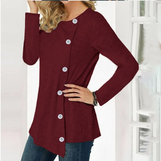 Blusa Otoñal Suelta con Mangas Largas y Botones - Image 10