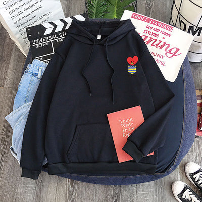 Sudadera de Pareja con Bolsillos Falsos y Patrón de Muñecas - Colores Pastel Personalizables - Image 2