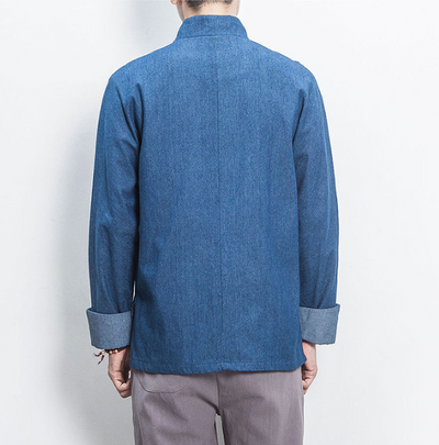 Chaqueta Denim Hanfu Retro - Fusión de Moda Oriental y Estilo Contemporáneo - Image 12