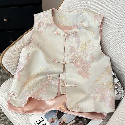 Chaleco Elegante Estilo Chino con Botones de Rana para Mujer - Image 2