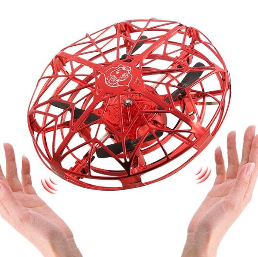 Gold mini UFO drone with a spherical protective cage and black propellers, sold as a 3-piece set. - Image 3