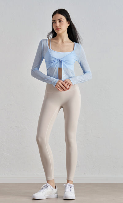 Playera Yoga Mujer Diseño Capas Retorcidas Manga Larga Textura Suave - Image 17