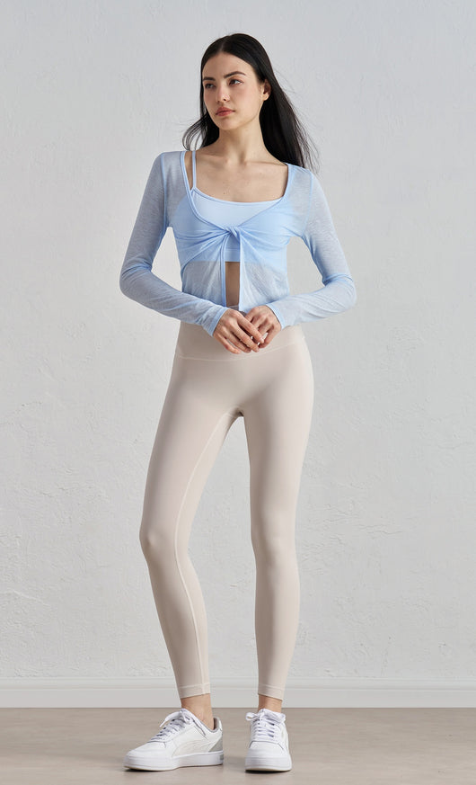 Playera Yoga Mujer Diseño Capas Retorcidas Manga Larga Textura Suave - Image 17