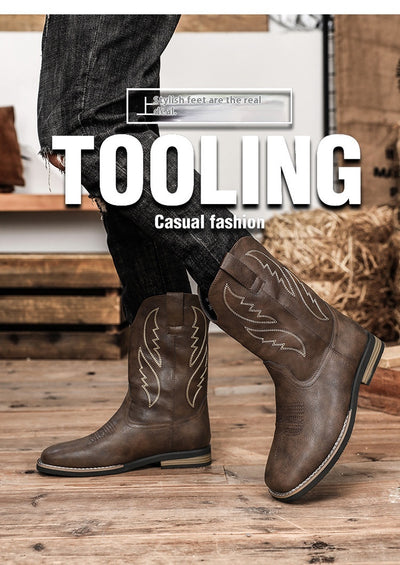 Bota Vaquera Retro Otoño Invierno - Estilo Western Clásico - Image 10