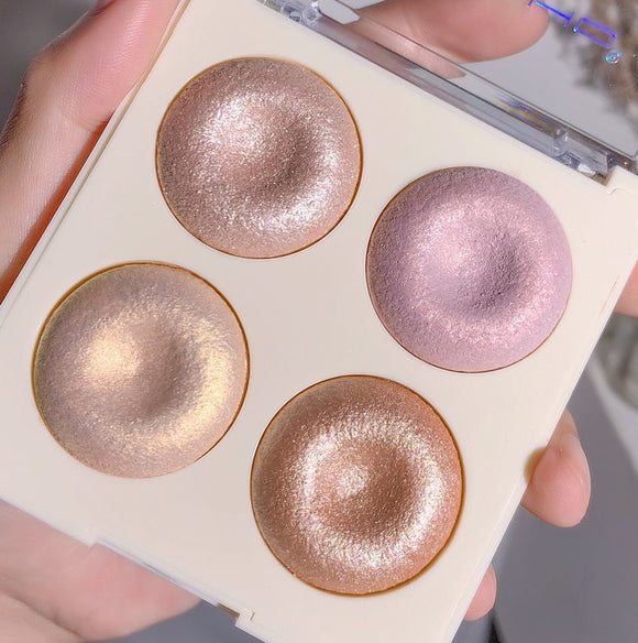 Paleta de Iluminadores Cuatro Tonos con Sombras Brillantes