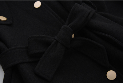 Abrigo de Lana Minimalista Estilo Hepburn Largo hasta la Rodilla para Mujer - Image 8