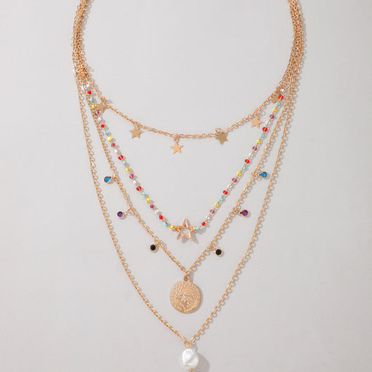 Collar Colgante Estrella de Perlas de Arroz Multicolor - Image 9