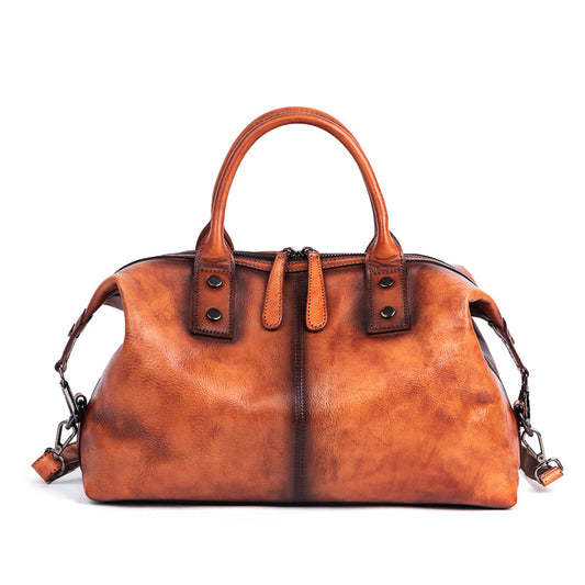 Bolso de Cuero Retro para Mujer - Bandolera Vintage de Cuero Genuino con Efecto Envejecido - Image 2
