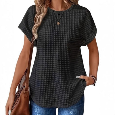Blusa Cuello Redondo con Mangas Murciélago en Colores Sólidos - Image 7