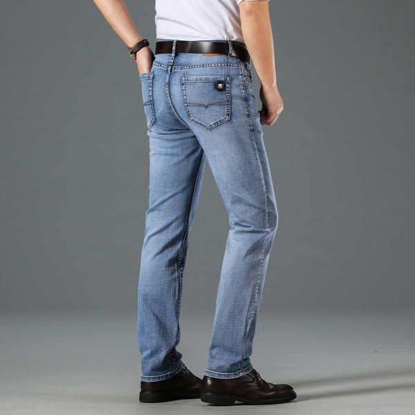 Pantalones Vaqueros Azul Claro Rectos Casuales