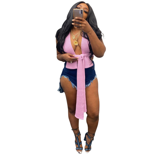 Chaleco Tejido Cruzado Sexy - Suéter Versátil para Todas las Estaciones