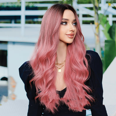 Peluca Larga Ondulada para Mujer - Cabello Teñido de Moda - Image 5
