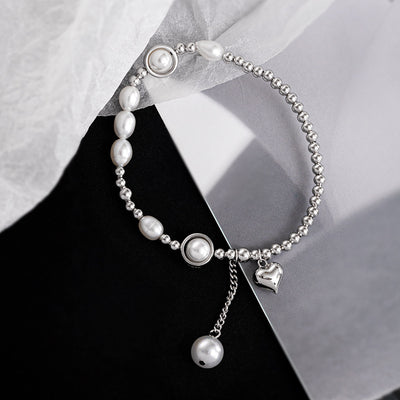 Pulsera de Plata S925 con Perla y Corazón - Elegancia y Temperamento - Image 20