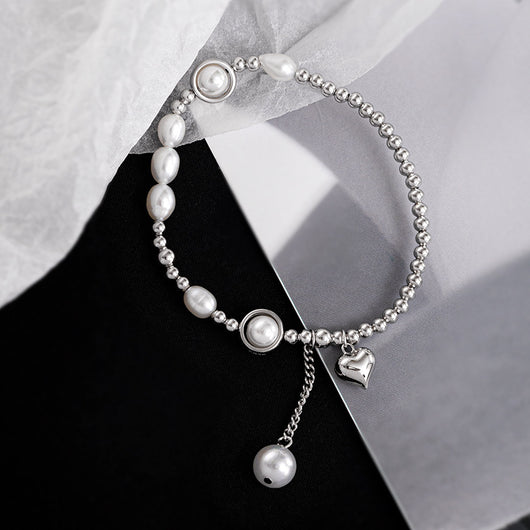 Pulsera de Plata S925 con Perla y Corazón - Elegancia y Temperamento - Image 20