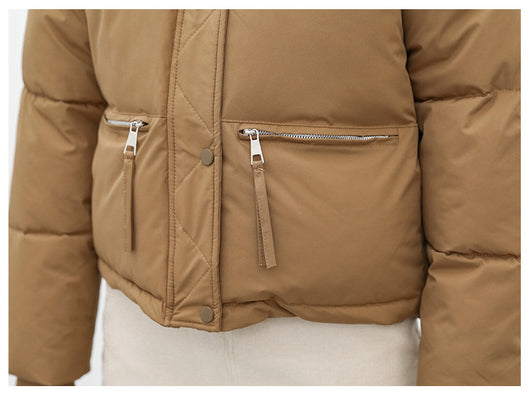 Abrigo Acolchado Holgado de Cuello Alto - Estilo Casual Moderno - Image 8