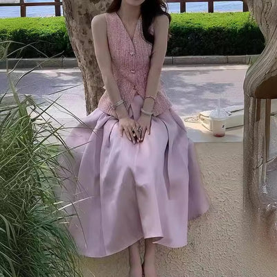 Conjunto Vestido Midi con Top Fresco para Verano - Image 4