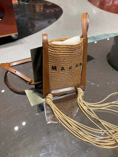 Bolso Bandolera Tejido de Paja con Detalle de Borla - Image 8