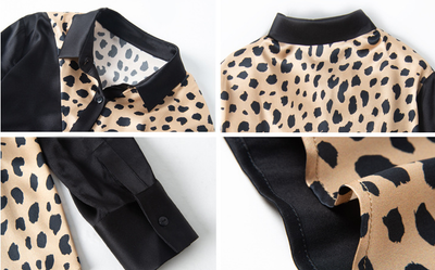 Blusa de Seda Estampado Leopardo Manga Larga para Mujer - Image 11