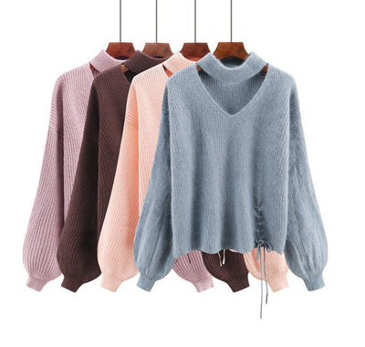 Suéter Suelto Roto Asimétrico para Mujer - Diseño Minimalista - Image 11