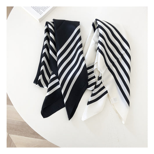Pañuelo de Seda Elegante a Rayas para Mujer - Image 21