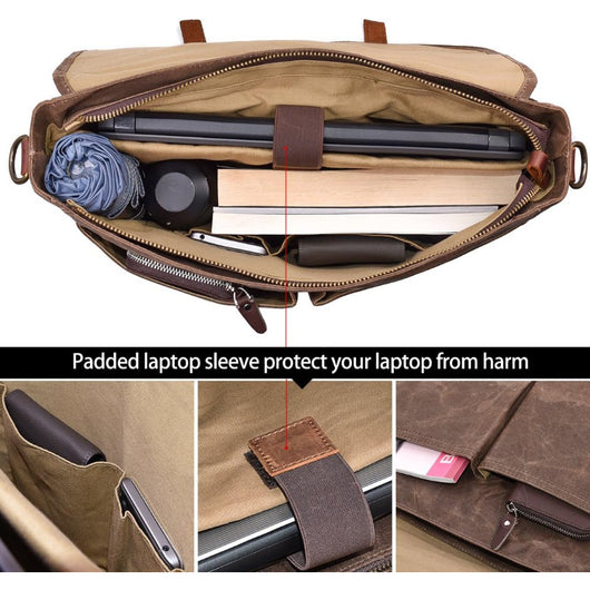 Bolso Ejecutivo Retro de Lona Impermeable para Hombre - Image 12
