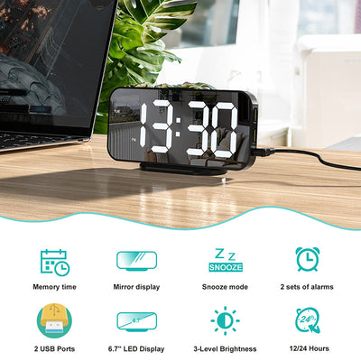 Reloj Despertador LED Cuadrado de Escritorio - Image 15