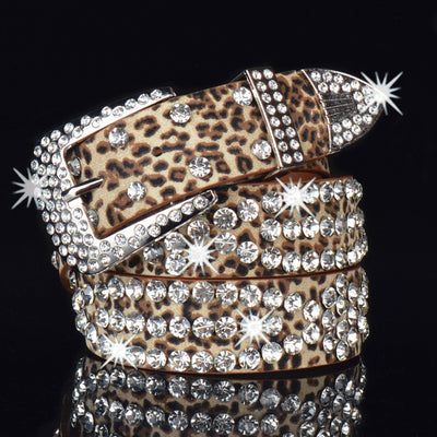 Cinturón para Mujer de Cuero Ancho Brillante con Tachuelas de Diamante - Image 6