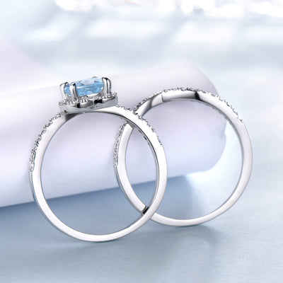 Anillo de Topacio Azul Cielo Lujo para Mujer - Image 4