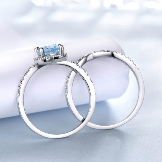 Anillo de Topacio Azul Cielo Lujo para Mujer - Image 4