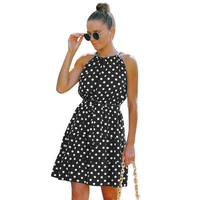Vestido Elegante de Chifón con Lunares para Mujer - Image 5