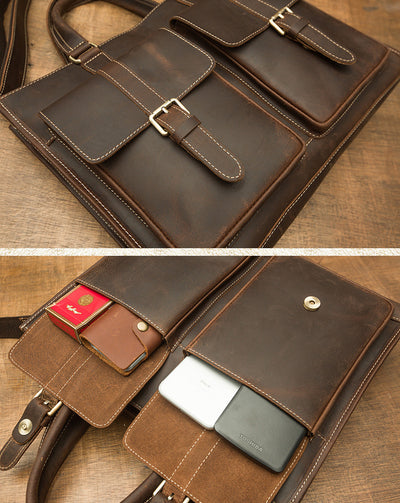 Maletín de Cuero Vintage Hecho a Mano para Hombre - Image 13