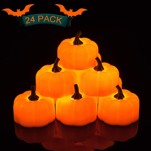 Luz LED Decorativa Calabaza Navideña con Vela Electrónica Luminosa