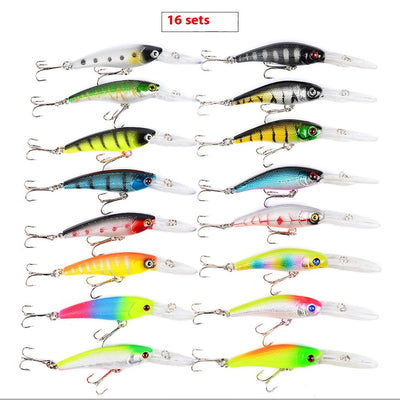 Set de 16 Señuelos Híbridos Mino DWMI020 para Pesca Profesional