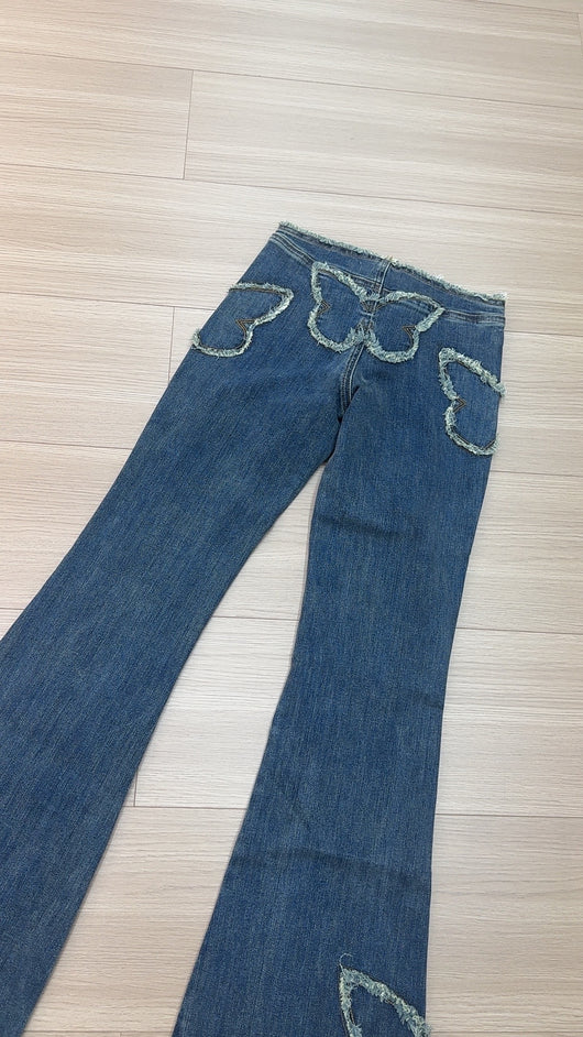 Jeans Slim Fit Retro con Bordado de Mariposas para Mujer - Image 8