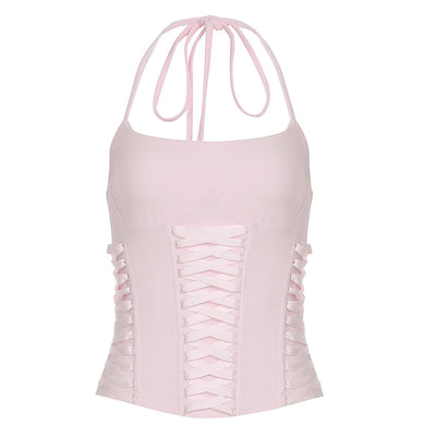 Chaleco Halter con Control de Cintura y Cordones - Diseño Veraniego para Mujer - Image 6