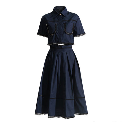 Conjunto Retro Dos Piezas Blusa Corta para Mujer - Image 14