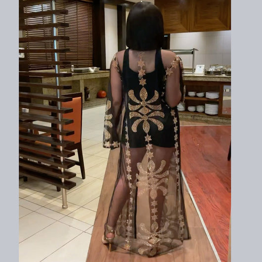 Vestido Étnico Africano con Malla y Strass Ajustable - Image 10