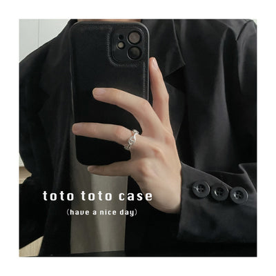 Funda de Celular con Textura de Cuero Premium en Color Sólido - Image 8